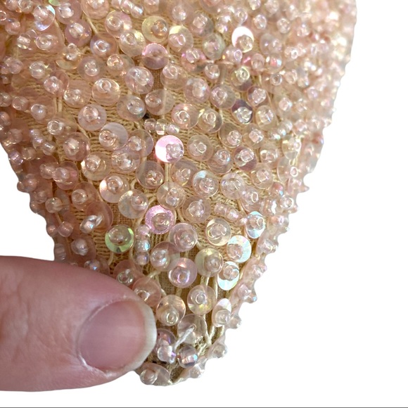 Betsey Johnson “Eliza” Blush Sequin Beaded Bridal Heels Pumps Women’s 8 Wedding - Picture 11 of 11